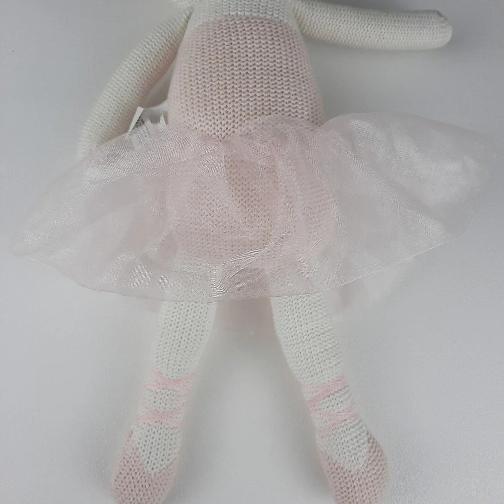 Emma Ballerina Knitted Doll Plush with Rattle inside Living Textiles 17
